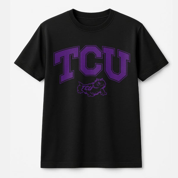 TCU Horned Frogs T-Shirt | Vintage Mascot Graphic Print | 100% Premium Cotton Tee | Casual College Fan Apparel Gift for Men a