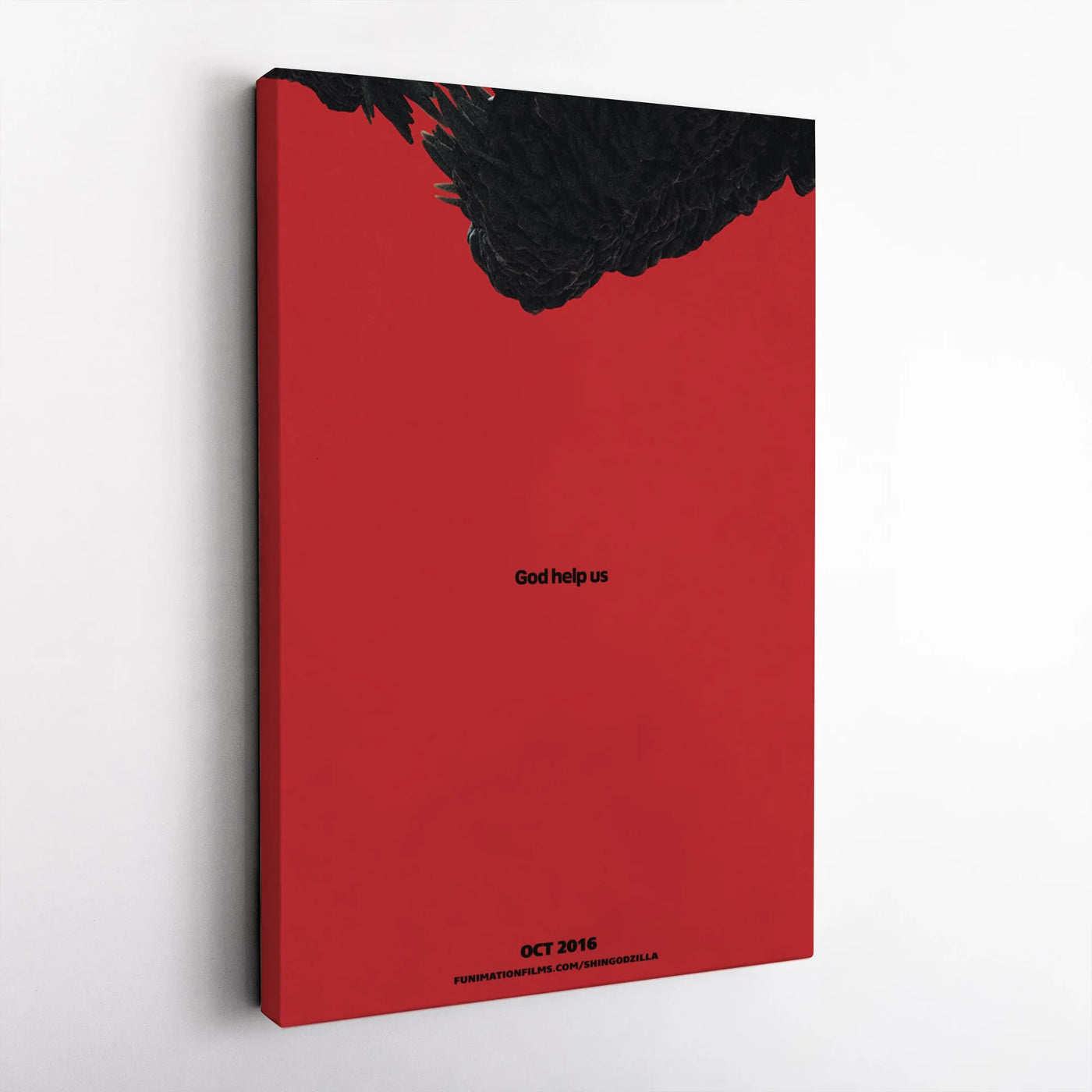 Shin Godzilla Movie Poster Canvas | Minimalist Kaiju Wall Art | Premium Gallery Wrap | Home Decor Gift for Horror Movie Fans