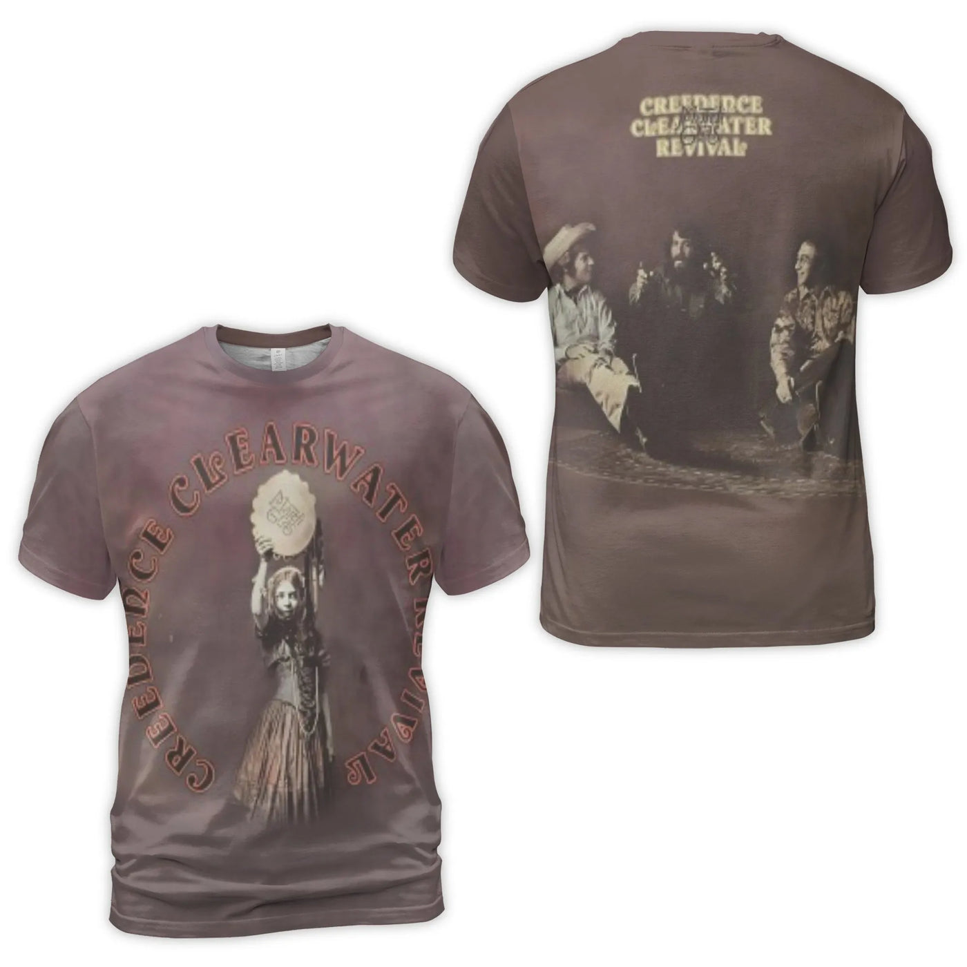 Creedence Clearwater Revival T-Shirt | Classic Rock Band Graphic All-Over Print | Premium Polyester Blend | Music Fan Gift an