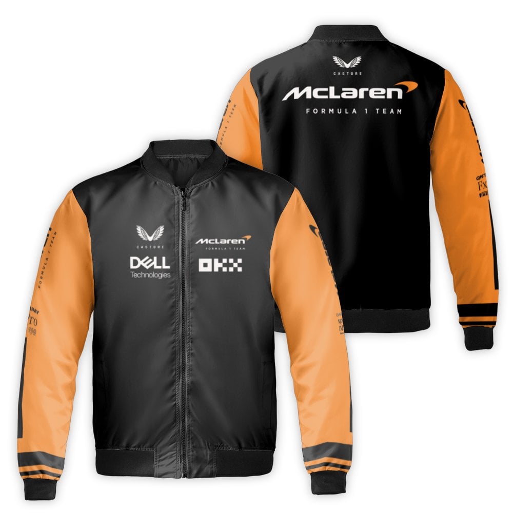 McLaren F1 Team Bomber Jacket | Papaya Orange Racing Motorsport Gear | Premium Nylon Streetwear | Unisex Formula 1 Fan Gift