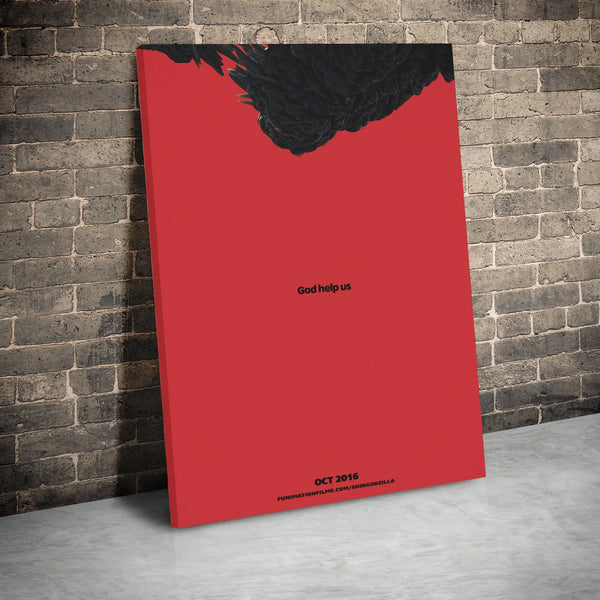 Shin Godzilla Movie Poster Canvas | Minimalist Kaiju Wall Art | Premium Gallery Wrap | Home Decor Gift for Horror Movie Fans