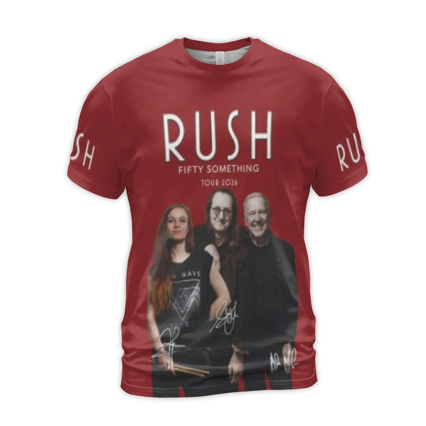 Rush Band 3D T-Shirt | Fifty Something Tour Graphic Tee | Premium Polyester Blend | Rock Music Fan Gift
