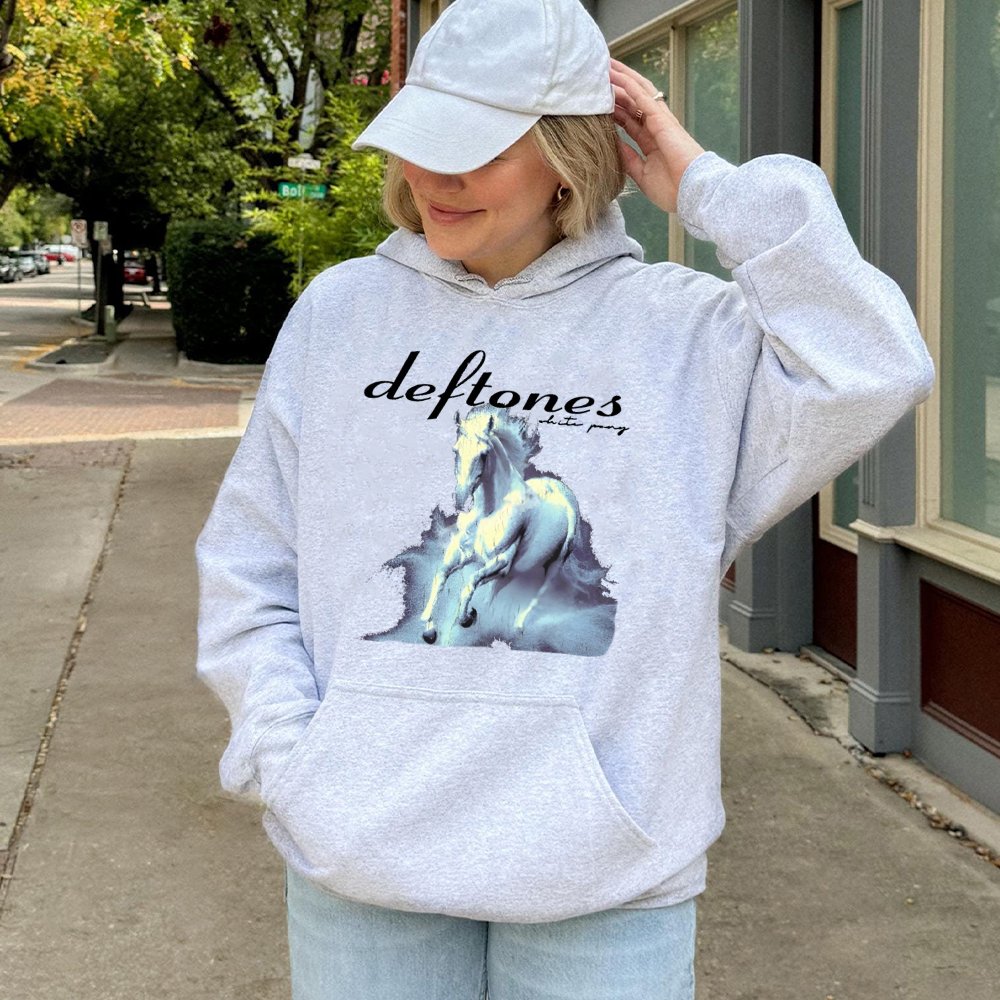 Deftones White Pony Hoodie | Retro Alternative Rock Band Graphic | Premium Cotton Blend | Unisex Oversized Music Merch Gift f