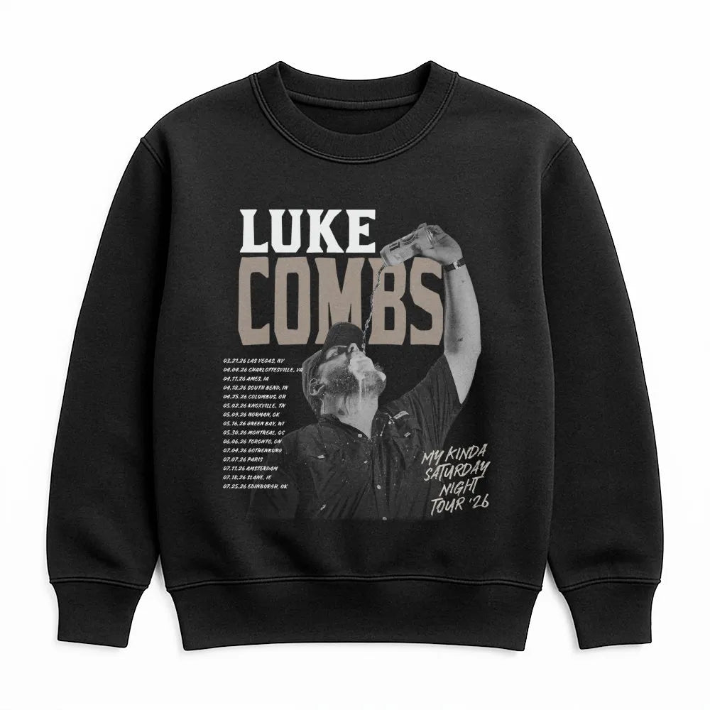 Luke Combs Tour 2026 Sweatshirt | My Kinda Saturday Night Concert Graphic | Premium Cotton Blend | Unisex Country Music Fan G