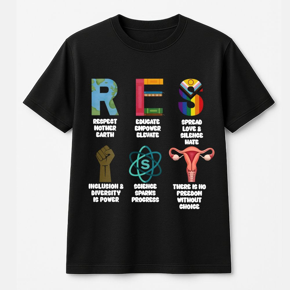 Resist Graphic T-Shirt | Social Justice Advocacy & Feminist Equality | 100% Premium Cotton | Activist Gift for Women and Men