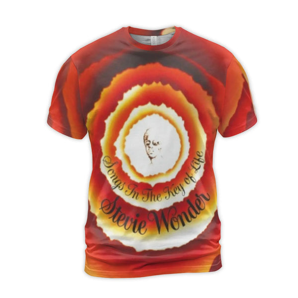 Stevie Wonder Graphic T-Shirt | Songs In The Key Of Life Album Art | Premium Polyester Blend | Music Fan Gift Idea