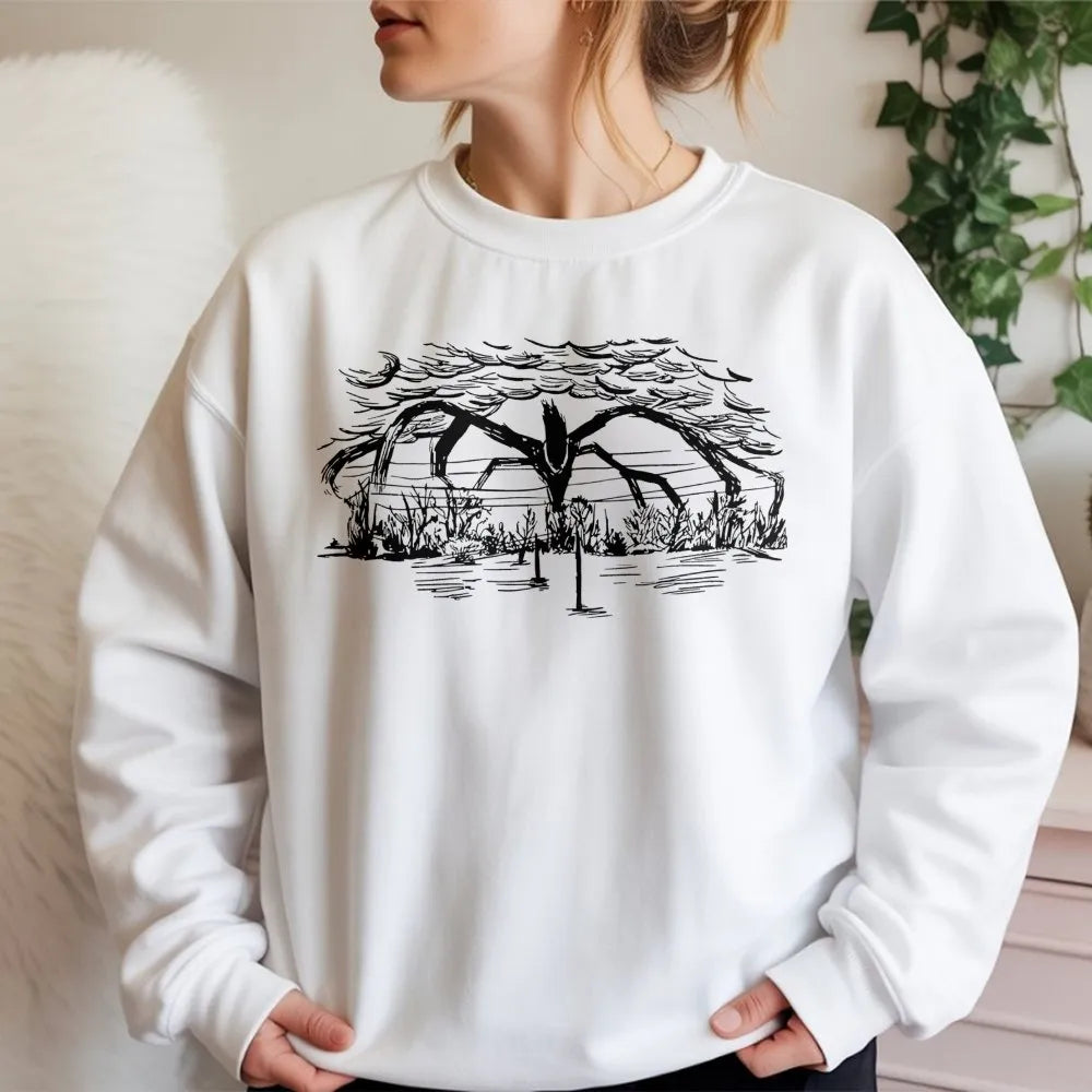 Mind Flayer Sweatshirt | Horror Sci-Fi Monster Graphic | Soft Cotton Blend Crewneck | Gift for Stranger Things Fan and Horror