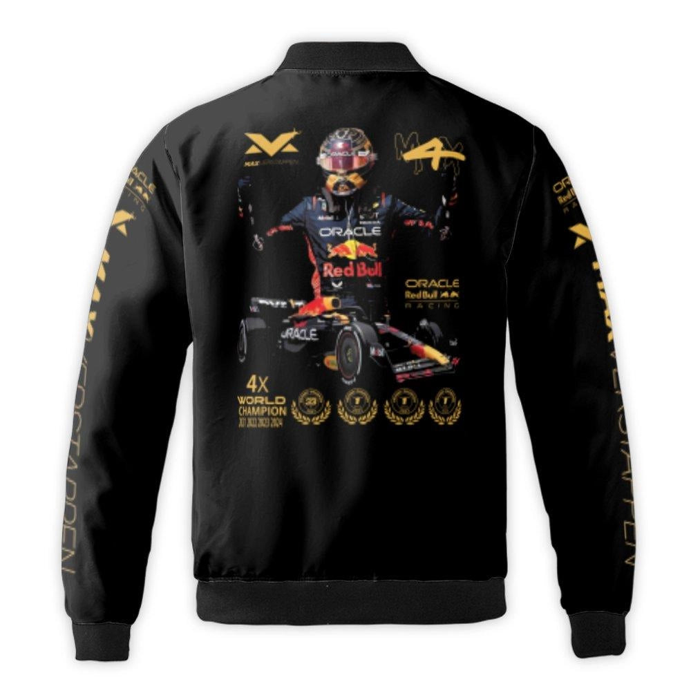 Max Verstappen Racing Bomber Jacket | 4x World Champion Red Bull Formula 1 Design | Durable Nylon Shell | Premium F1 Fan Appa