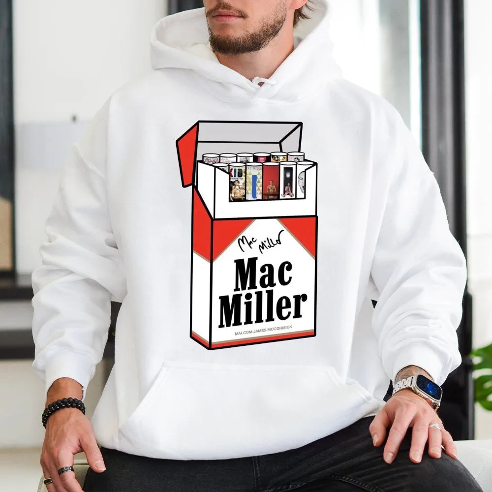 Mac Miller Hoodie | Album Art Cigarette Pack Design | Premium Cotton Blend | Gift for Rap Music Fans