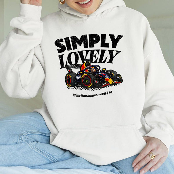 Max Verstappen F1 Hoodie | Simply Lovely Graphic Race Car Print | Premium Cotton Blend | Gift for Formula 1 Racing Fans & Mot