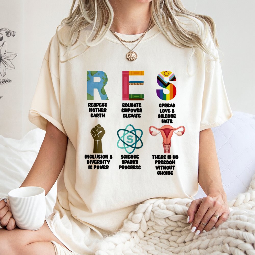 Resist Graphic T-Shirt | Social Justice Advocacy & Feminist Equality | 100% Premium Cotton | Activist Gift for Women and Men