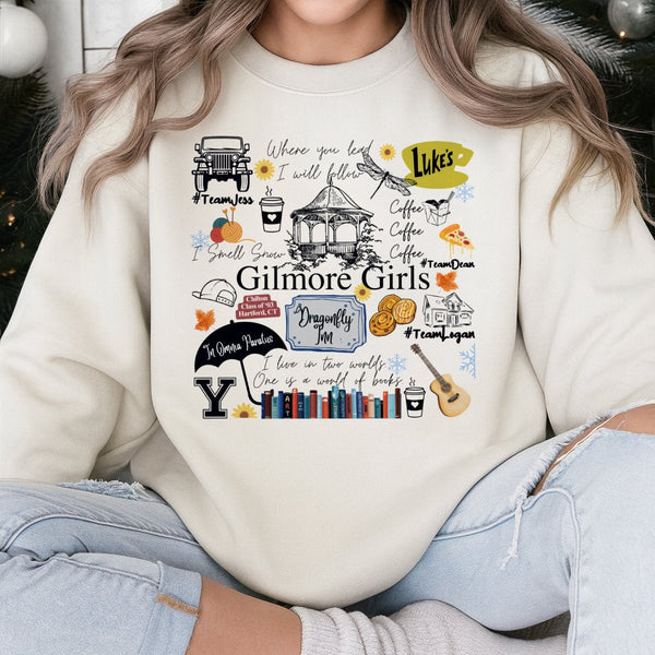 Stars Hollow Sweatshirt | Gilmore Girls Inspired Graphic Print | Premium Cotton Blend Crewneck | Cozy TV Show Fan Gift For He