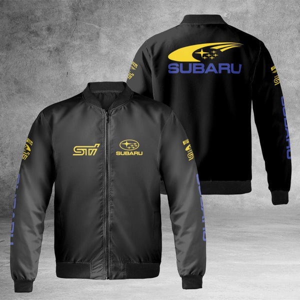 Subaru STI Bomber Jacket | Rally Racing Motorsport Streetwear | Durable Nylon Windbreaker | Premium JDM Gift For Car Enthusia