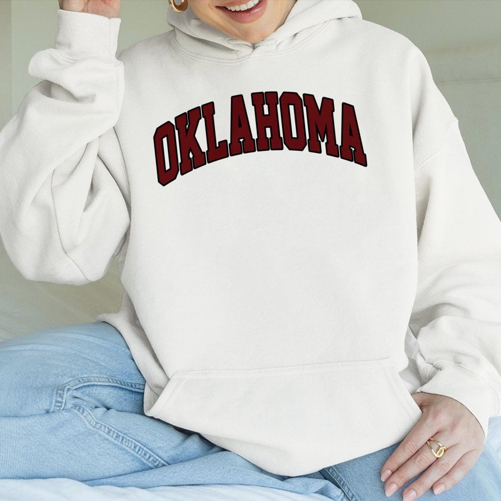 Oklahoma University Hoodie | Vintage Collegiate Arch Lettering | Premium Cotton-Poly Blend | Unisex College Fan Gift
