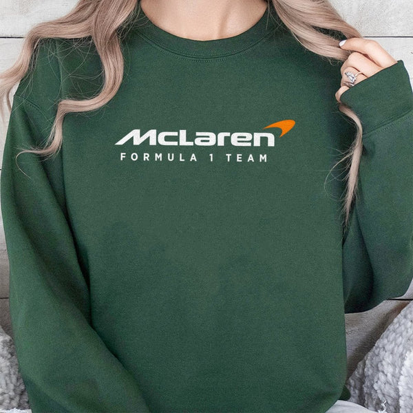 McLaren F1 Team Sweatshirt | Racing Formula 1 Graphic Pullover | Premium Cotton Blend Crewneck | Motorsport Fan Gift for Men 