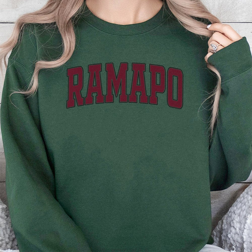 Ramapo College Sweatshirt | Varsity Lettered Graphic Print | Premium Cotton-Polyester Blend | Unisex Campus Apparel Gift for 