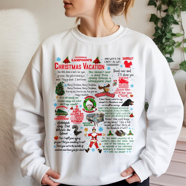 Christmas Vacation Movie Quote Sweatshirt | Iconic Griswold Holiday Movie Quotes | Premium Soft Cotton Blend | Funny Xmas Gif