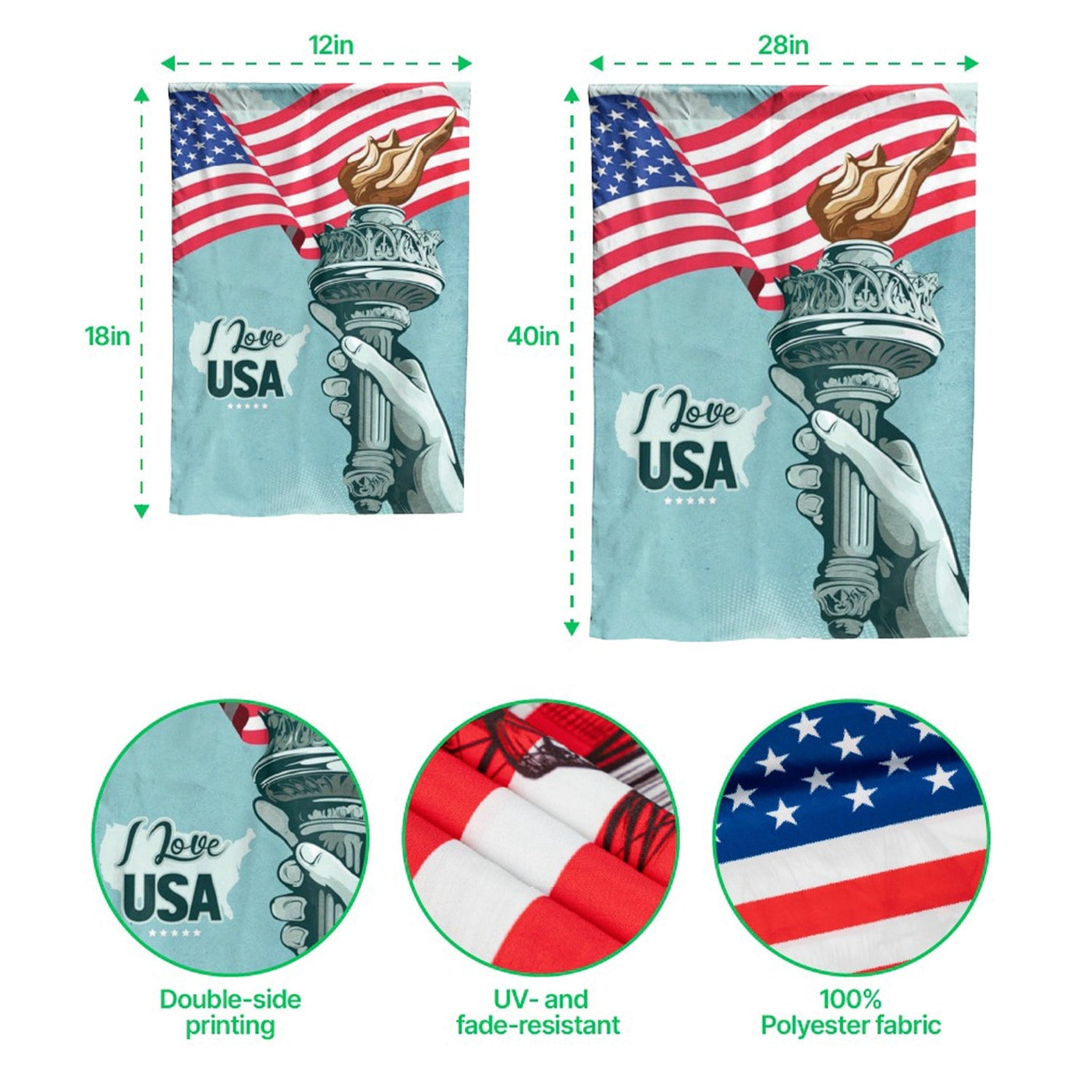 Patriotic Garden Flag | Jesus and American Veteran Religious Memorial | Weather-Resistant Polyester | Gift for Military Veter