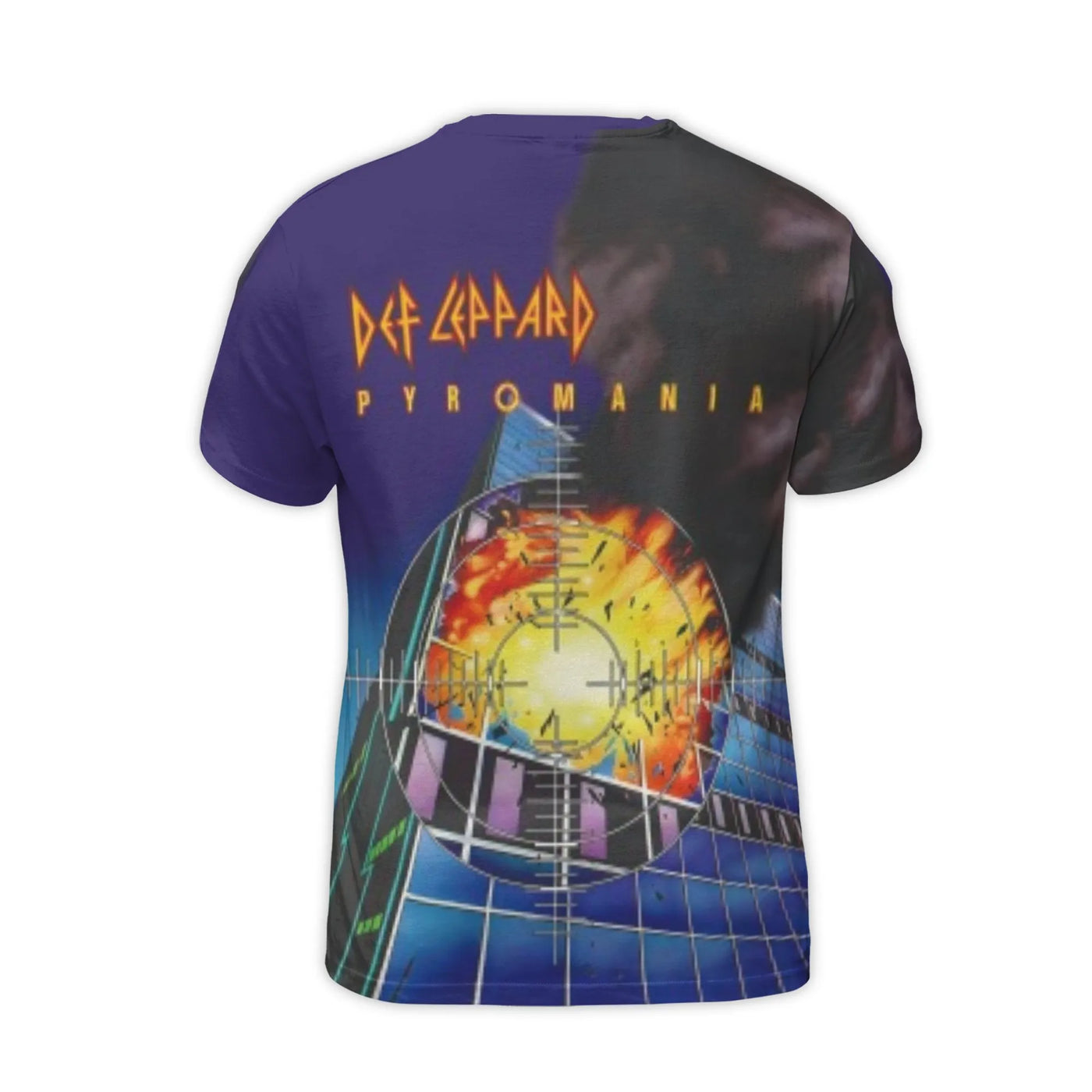 Def Leppard Pyromania T-Shirt | Classic 80s Rock Band Album Art | Premium Polyester Blend All-Over Print | Gift for Music Fan