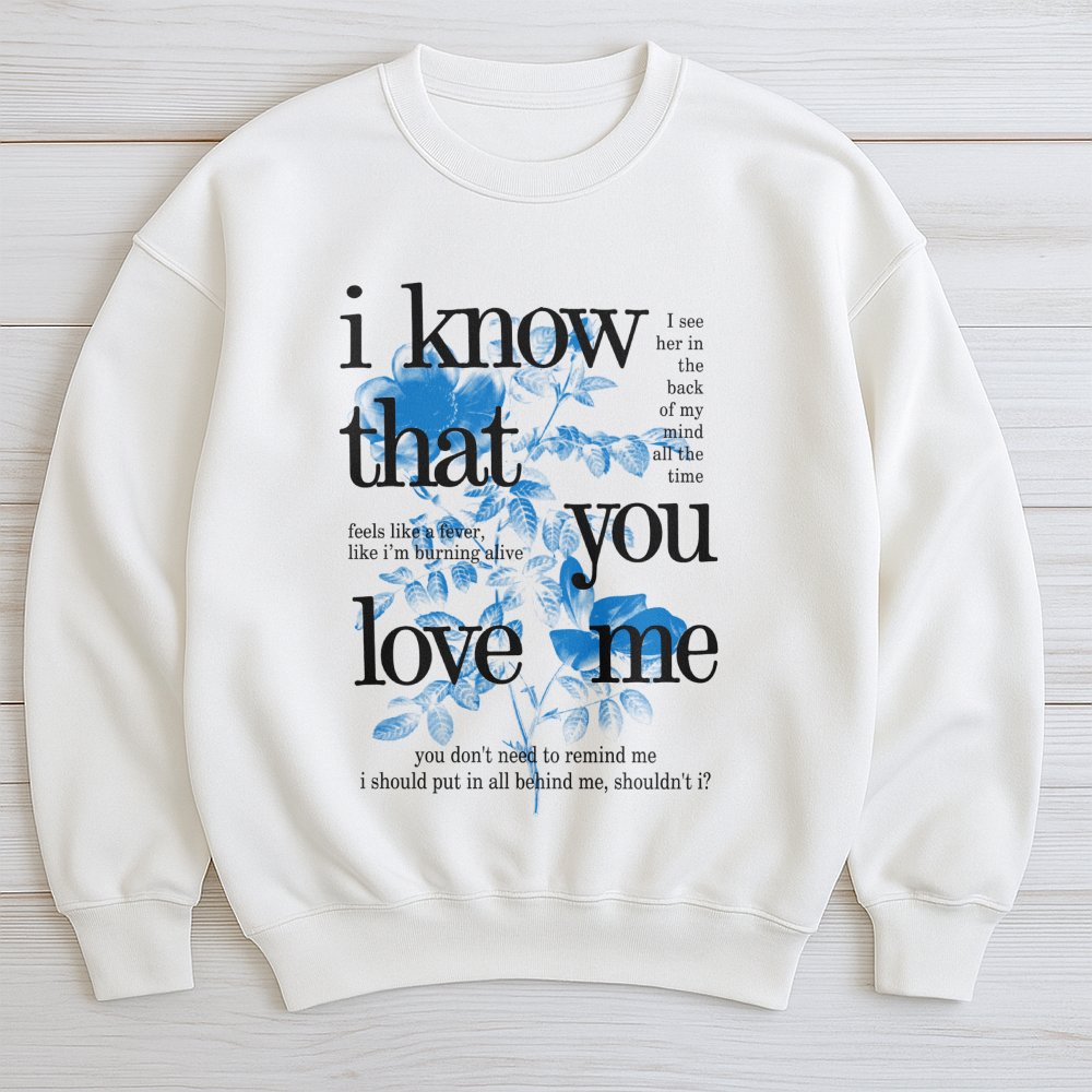 Lyrics Graphic Sweatshirt | Aesthetic Floral Typography Design | Premium Cotton Blend | Gift For Music Lovers And Indie Conce