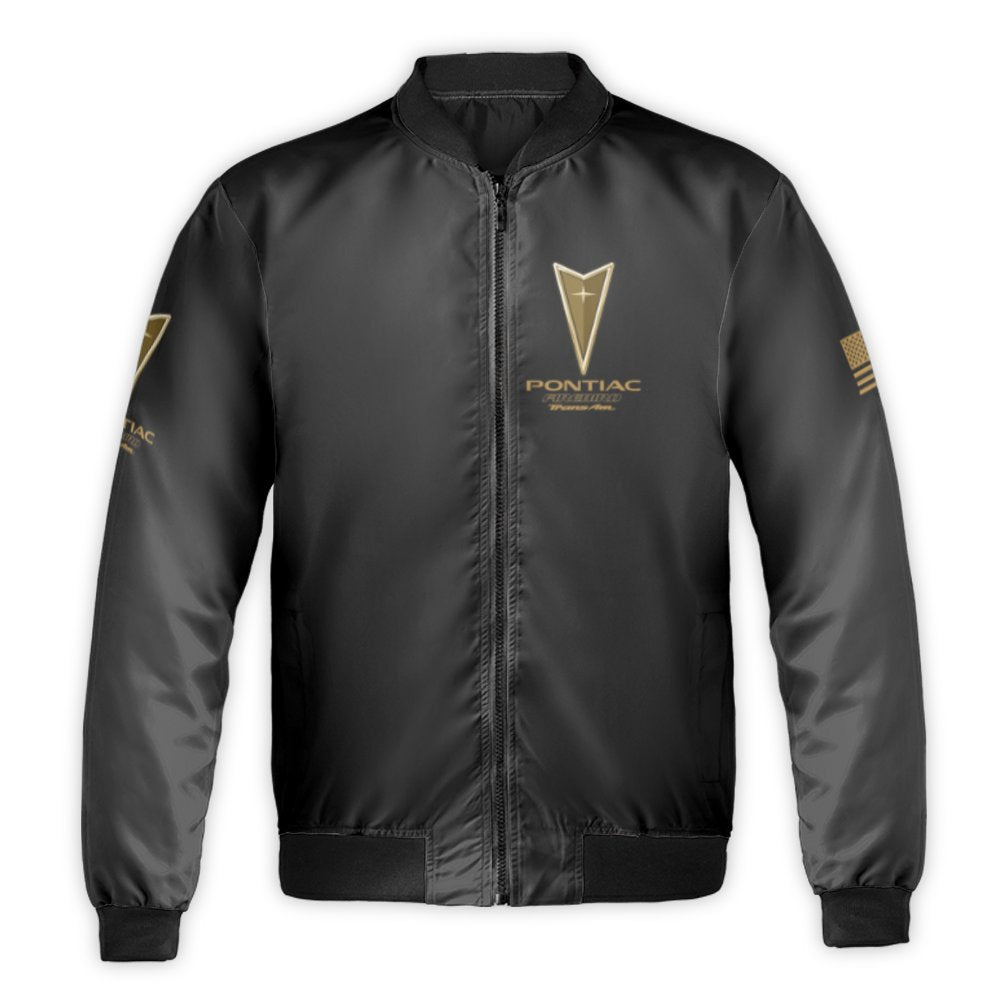 Pontiac Firebird Trans Am Bomber Jacket | Gold Logo Muscle Car Graphic | Premium Nylon Outerwear | Gift for Car Enthusiast