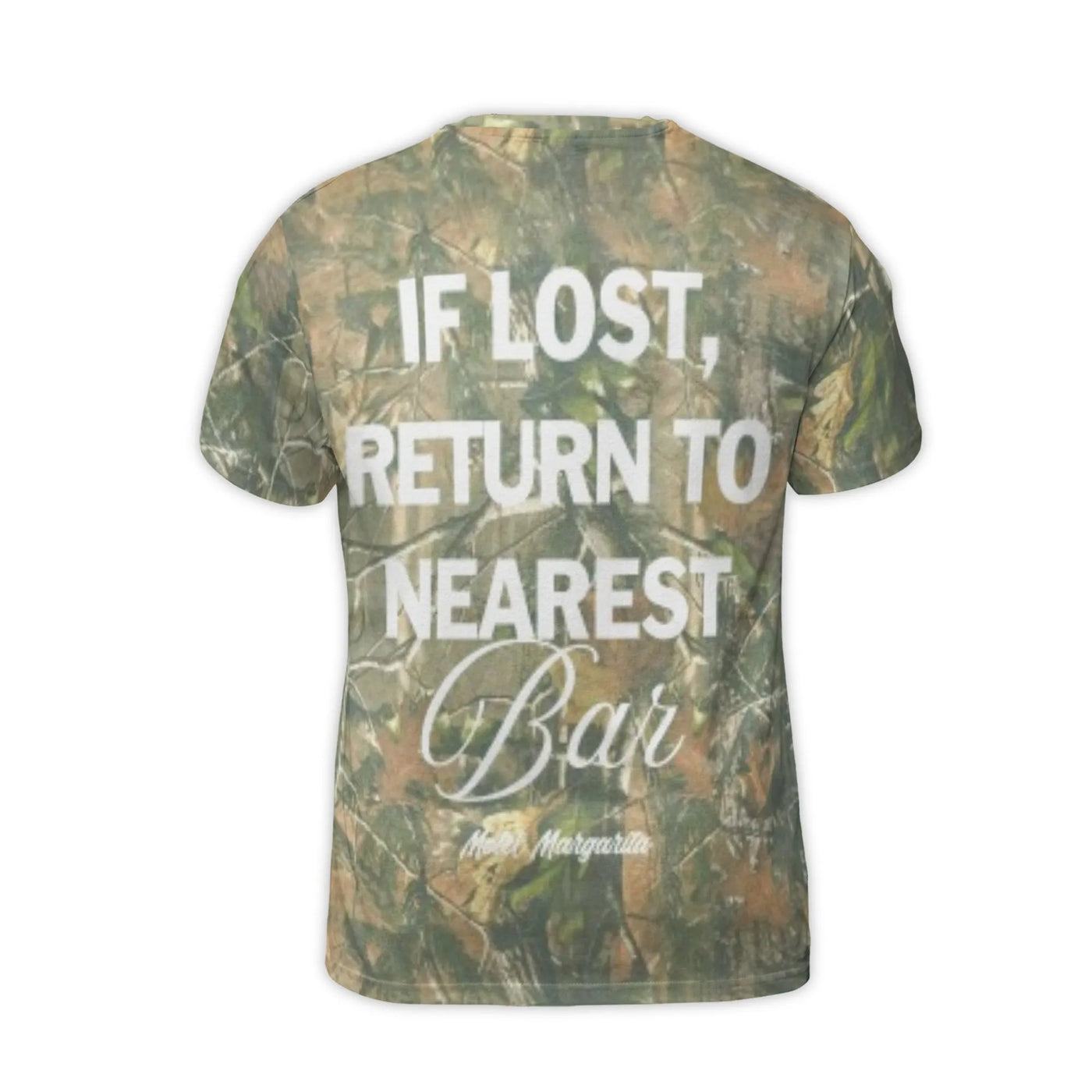 If Lost Return To Nearest Bar Camo T-Shirt | Funny Drinking Slogan Graphic Tee | Premium Polyester Spandex | Gift For Party G