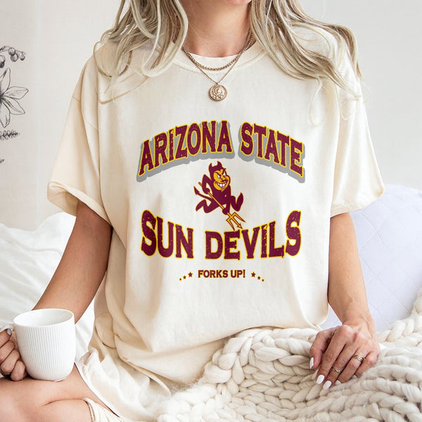Arizona State Sun Devils T-Shirt | Retro Sparky Mascot Design | Premium Cotton College Apparel | Game Day Gift for ASU Fans