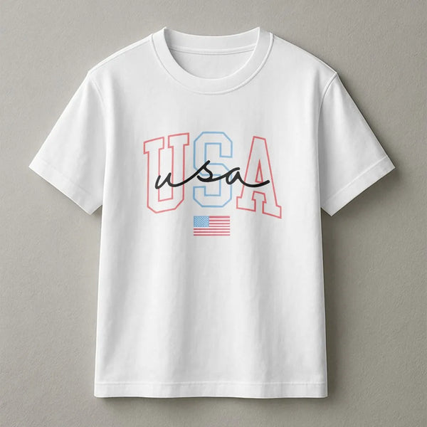 Patriotic USA T-Shirt | American Flag Graphic Sweatshirt | Premium Cotton Blend | Unisex 4th of July Gift