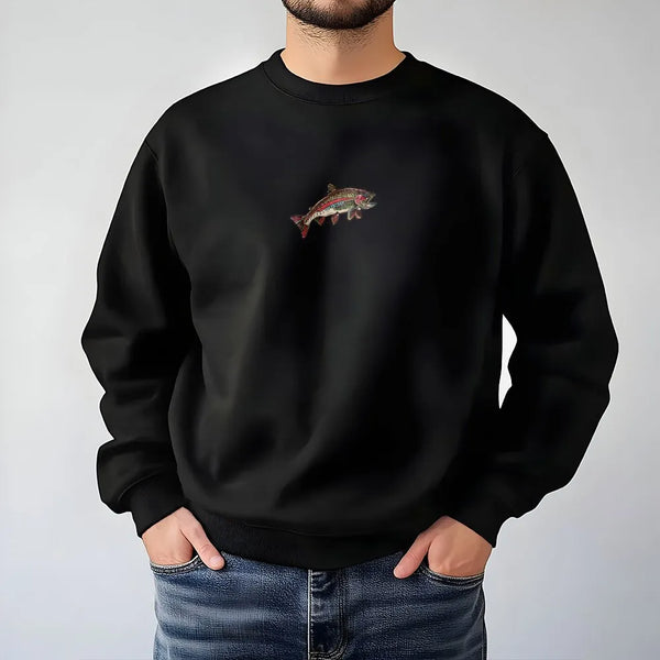 Rainbow Trout Sweatshirt | Minimalist Fly Fishing Graphic | Premium Cotton Blend | Gift For Anglers and Outdoor Lovers