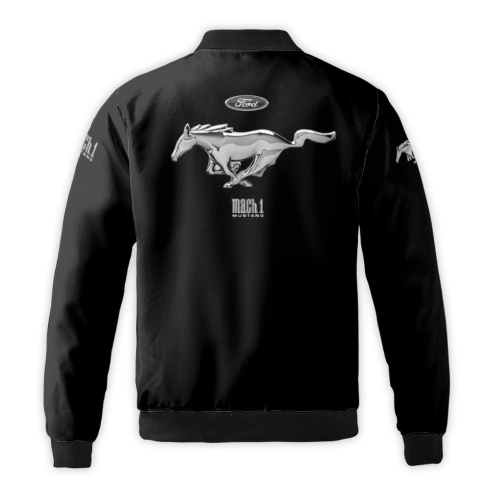 Ford Mustang Mach 1 Bomber Jacket | Running Pony Logo Streetwear | Durable Nylon Construction | Premium Gift for Car Enthusia