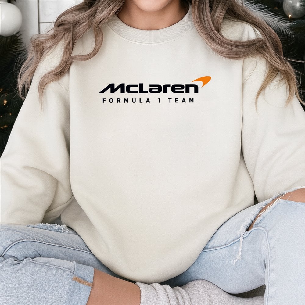 McLaren F1 Team Sweatshirt | Racing Formula 1 Graphic Pullover | Premium Cotton Blend Crewneck | Motorsport Fan Gift for Men 