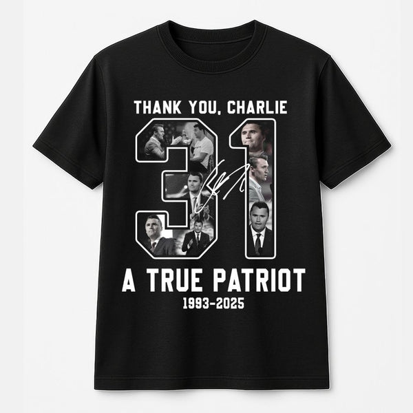 Charlie Kirk Tribute T-Shirt | A True Patriot Graphic Print | Premium Soft Cotton Apparel | Conservative Statement Gift For S