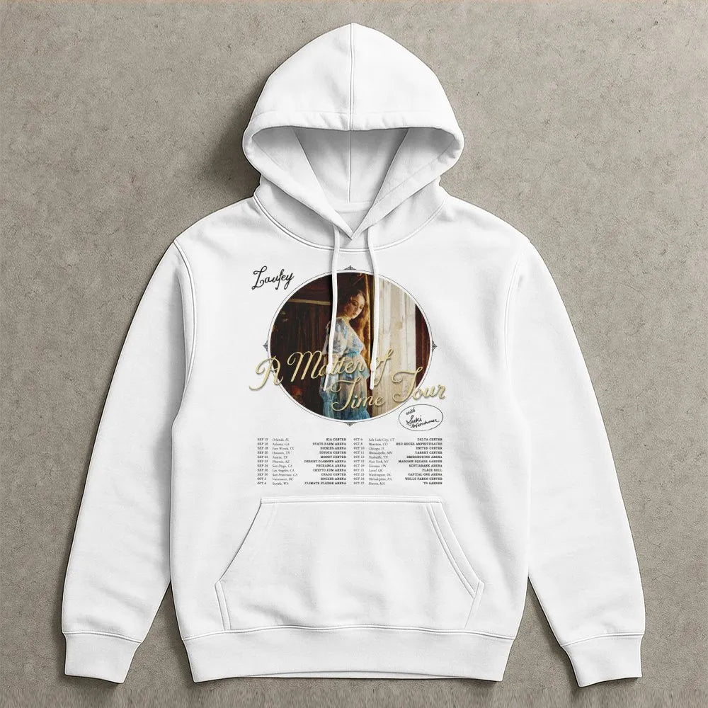 Laufey A Matter Of Time Tour Hoodie | Retro Concert Graphic Sweatshirt | Premium Cotton Blend | Music Lover Fan Gift Apparel