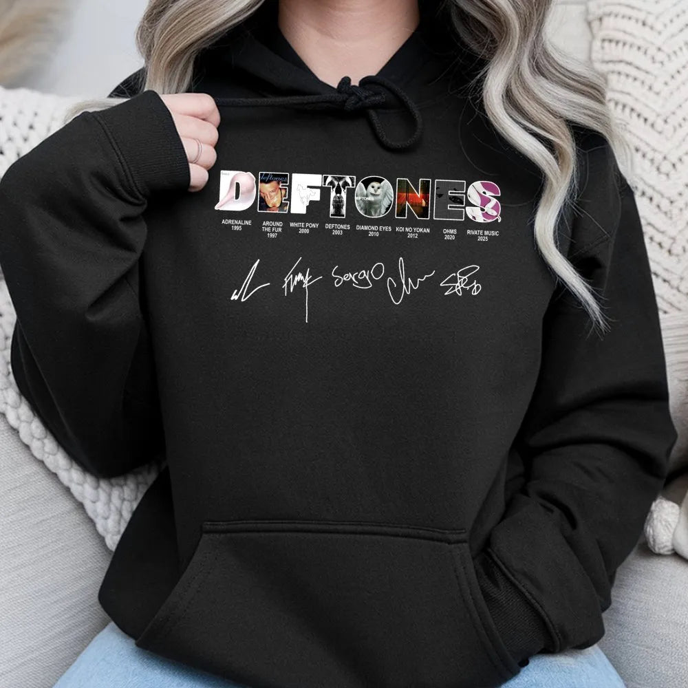 Deftones Band Hoodie | Discography Album Cover Graphic Print | Premium Cotton Blend | Alternative Metal Music Fan Gift