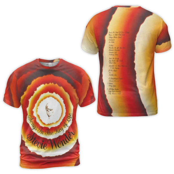 Stevie Wonder Graphic T-Shirt | Songs In The Key Of Life Album Art | Premium Polyester Blend | Music Fan Gift Idea