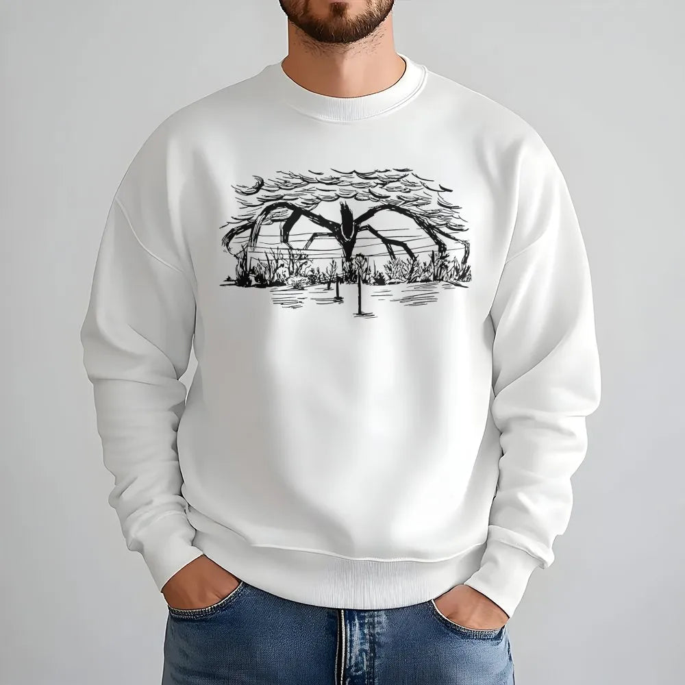 Mind Flayer Sweatshirt | Horror Sci-Fi Monster Graphic | Soft Cotton Blend Crewneck | Gift for Stranger Things Fan and Horror