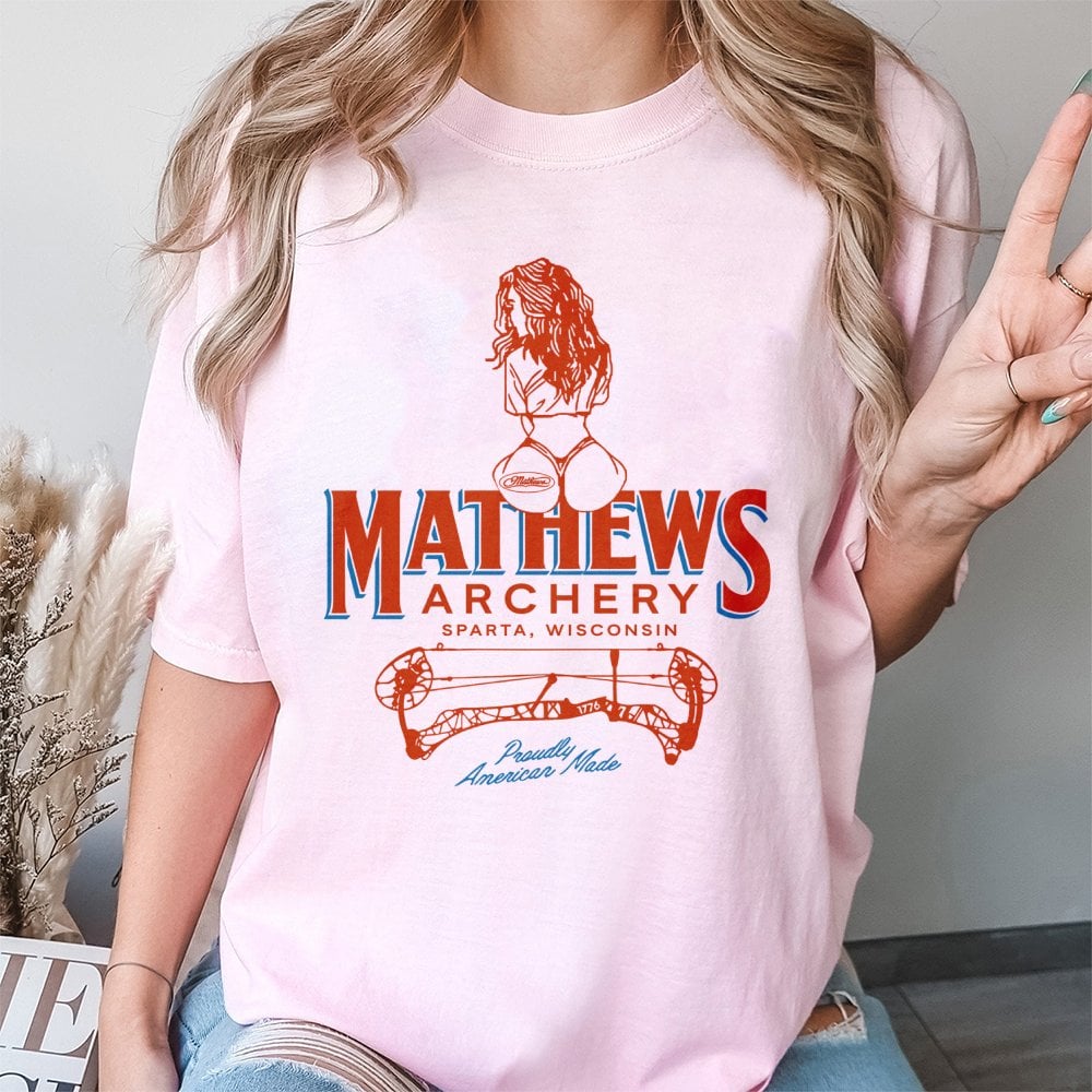 Mathews Archery T-Shirt | Retro Bowhunter Graphic Design | 100% Cotton Premium Tee | Gift For Archery Fans And Bowhunting Ent
