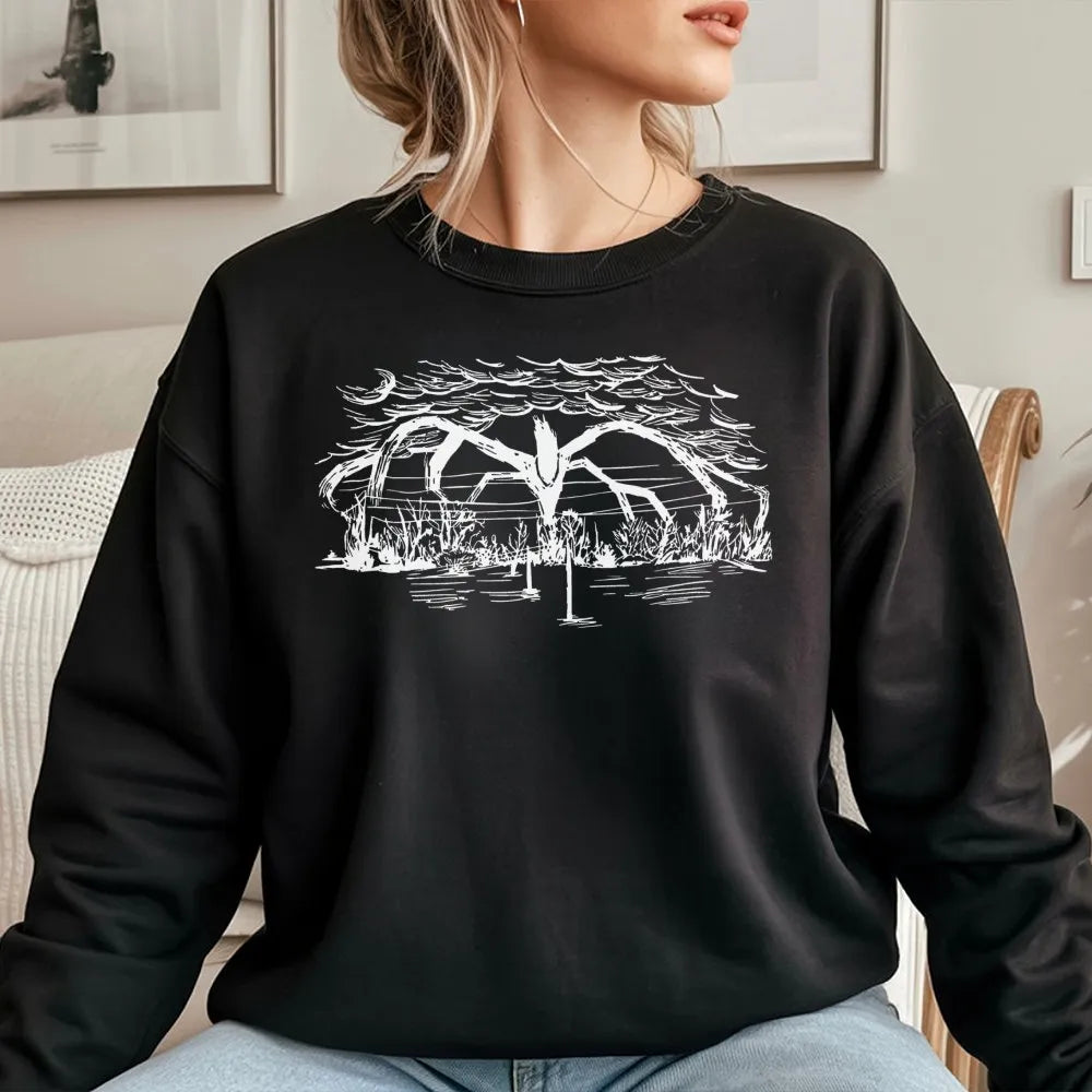 Mind Flayer Sweatshirt | Horror Sci-Fi Monster Graphic | Soft Cotton Blend Crewneck | Gift for Stranger Things Fan and Horror