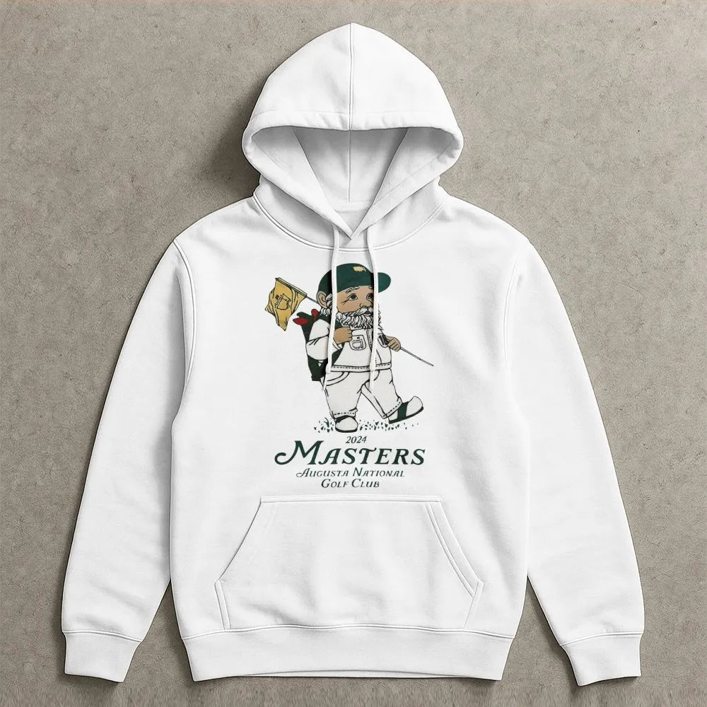 Golf Gnome Hoodie | 2024 Masters Inspired Graphic Print | Premium Soft Cotton Blend | Gift for Golf Lovers and Augusta Fans