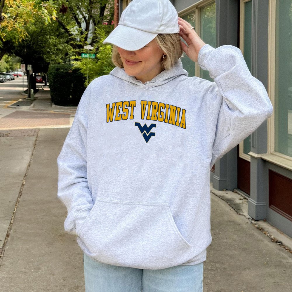 West Virginia University Hoodie | WVU Mountaineers Logo Graphic | Premium Cotton-Blend Sweatshirt | College Game Day Apparel 