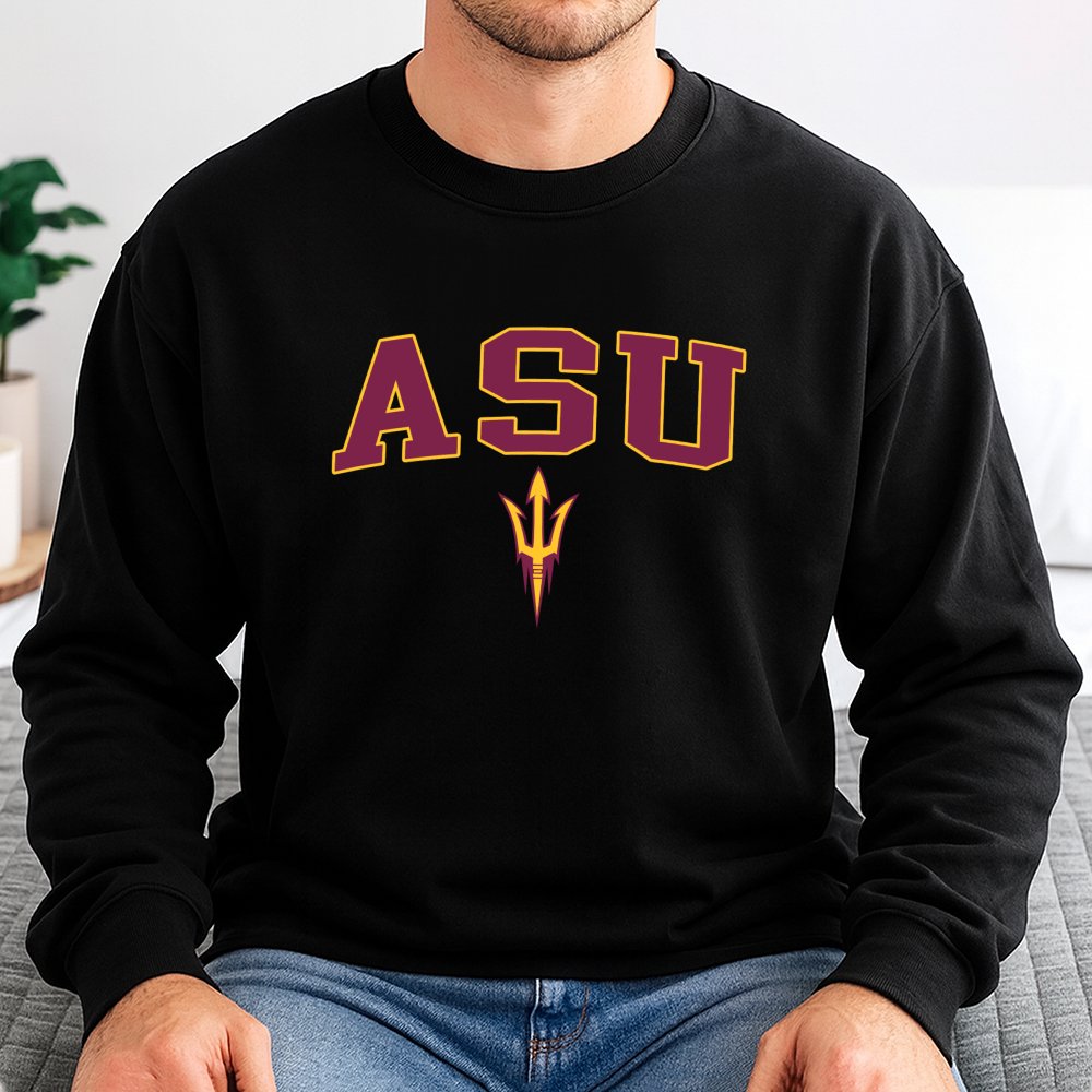Arizona State University Sweatshirt | ASU Sun Devils Trident Logo | Premium Cotton Blend Crewneck | College Spirit Apparel fo