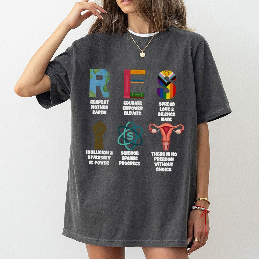 Resist Graphic T-Shirt | Social Justice Advocacy & Feminist Equality | 100% Premium Cotton | Activist Gift for Women and Men