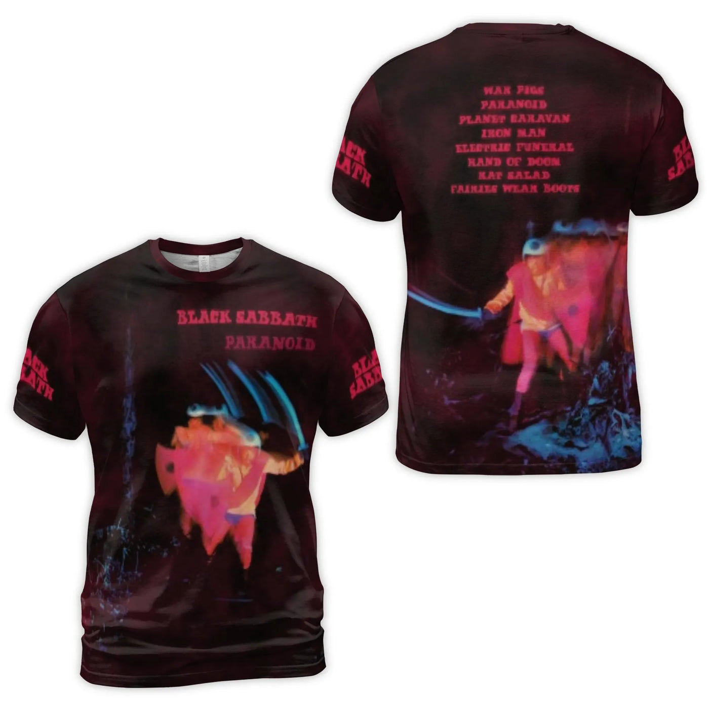 Black Sabbath Paranoid T-Shirt | Classic Heavy Metal Album Art & Tracklist | Premium Jersey 3D Print | Unisex Gift for Rock M