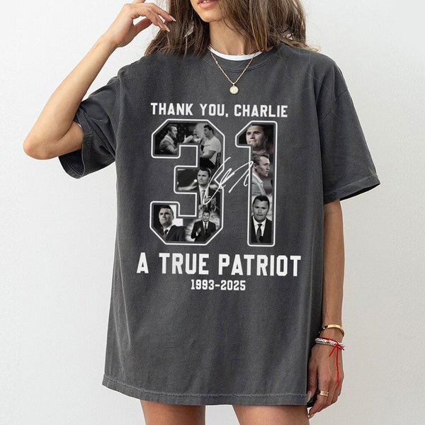 Charlie Kirk Tribute T-Shirt | A True Patriot Graphic Print | Premium Soft Cotton Apparel | Conservative Statement Gift For S