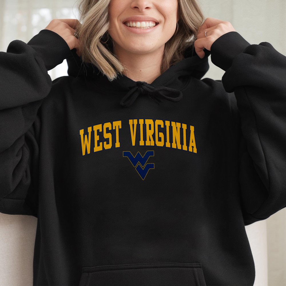 West Virginia University Hoodie | WVU Mountaineers Logo Graphic | Premium Cotton-Blend Sweatshirt | College Game Day Apparel 