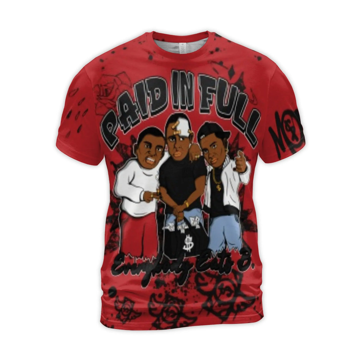 Paid In Full Graphic T-Shirt | 90s Streetwear Movie Art | Premium Polyester Blend | All-Over Print Urban Gift For Fans