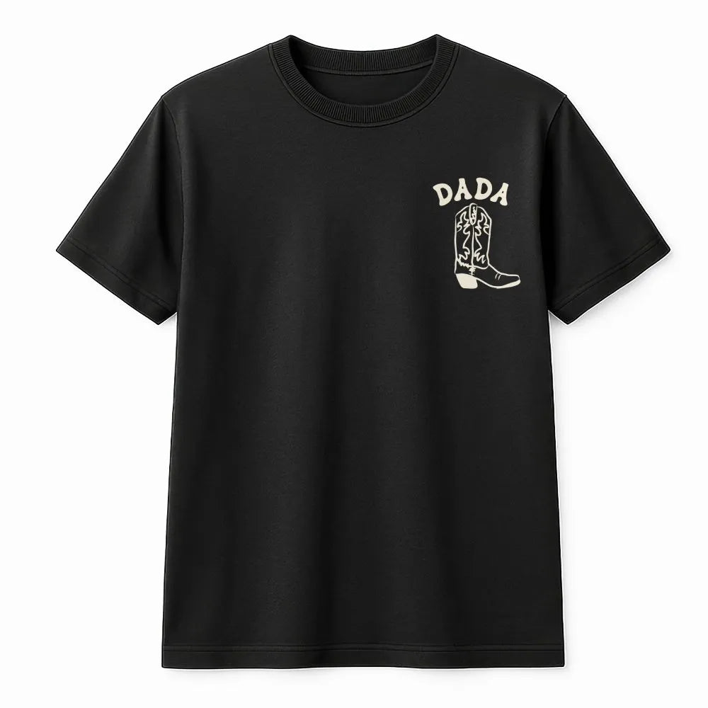 Dada Cowboy Boot Shirt | Minimalist Western Graphic Tee | Soft Cotton Tee | Fathers Day Gift for New Dad
