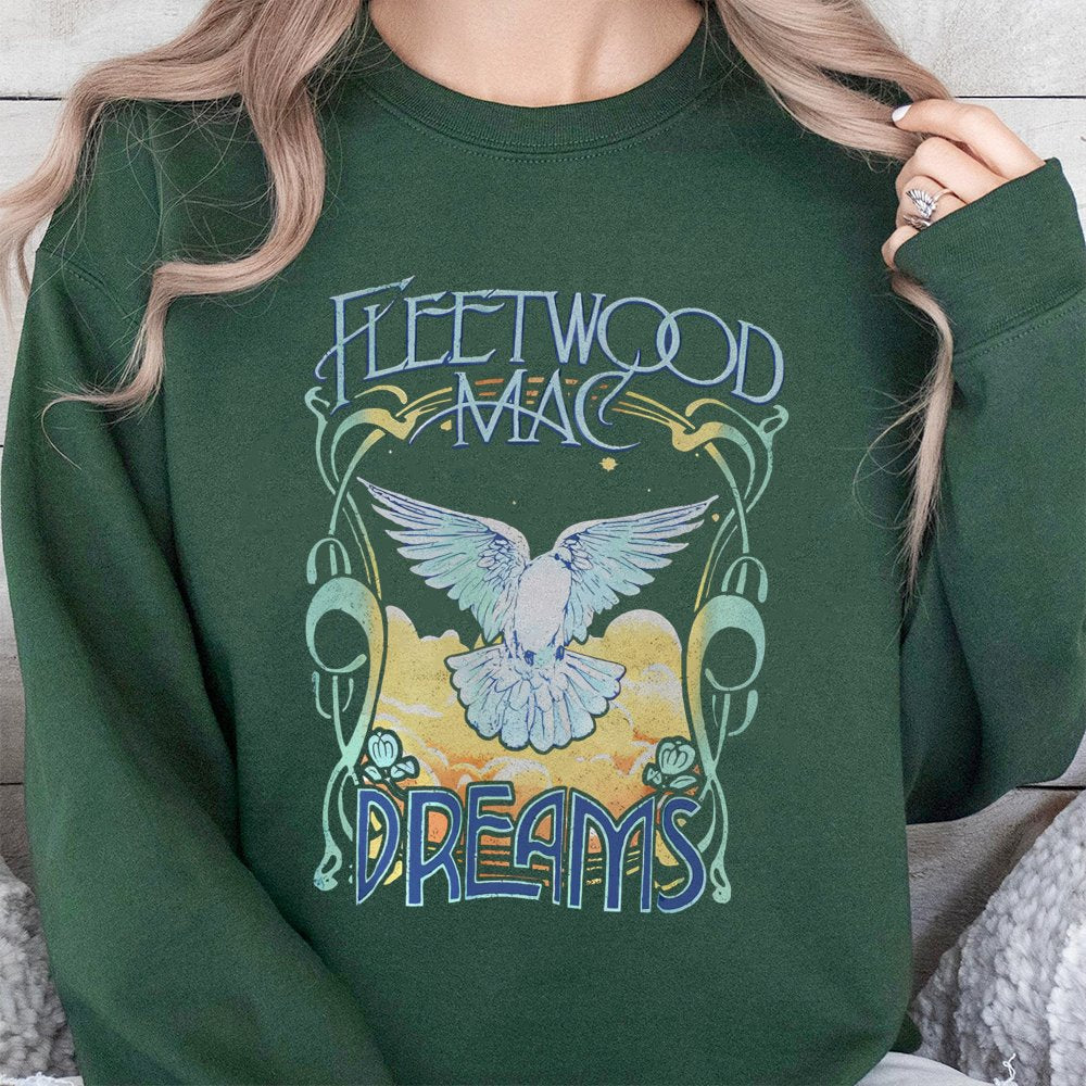 Fleetwood Mac Graphic Sweatshirt | Retro Music Dreams Design | Premium Cotton Blend | Vintage Rock Band Gift for Music Lovers