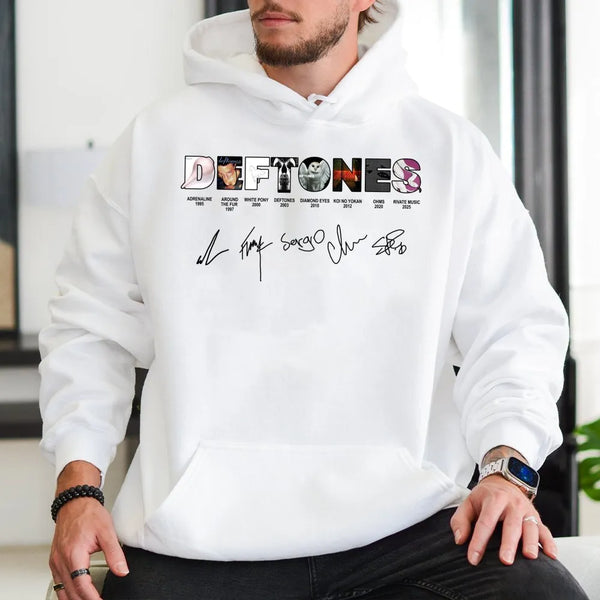 Deftones Band Hoodie | Discography Album Cover Graphic Print | Premium Cotton Blend | Alternative Metal Music Fan Gift