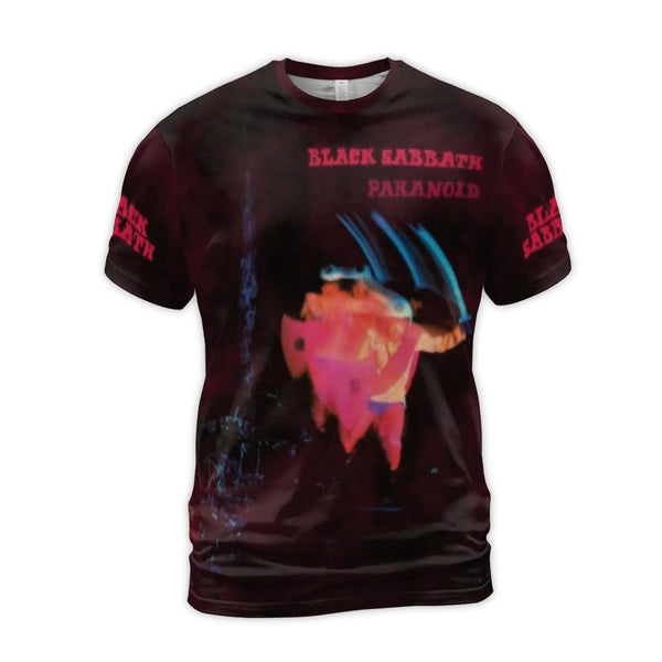 Black Sabbath Paranoid T-Shirt | Classic Heavy Metal Album Art & Tracklist | Premium Jersey 3D Print | Unisex Gift for Rock M
